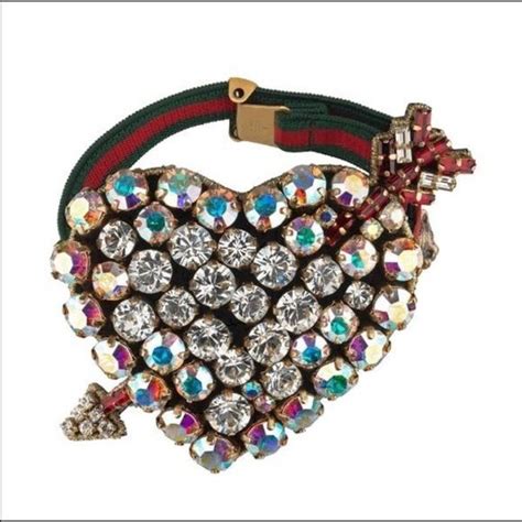 gucci crystal heart bracelet